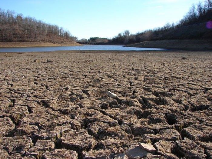 A dry lake bed