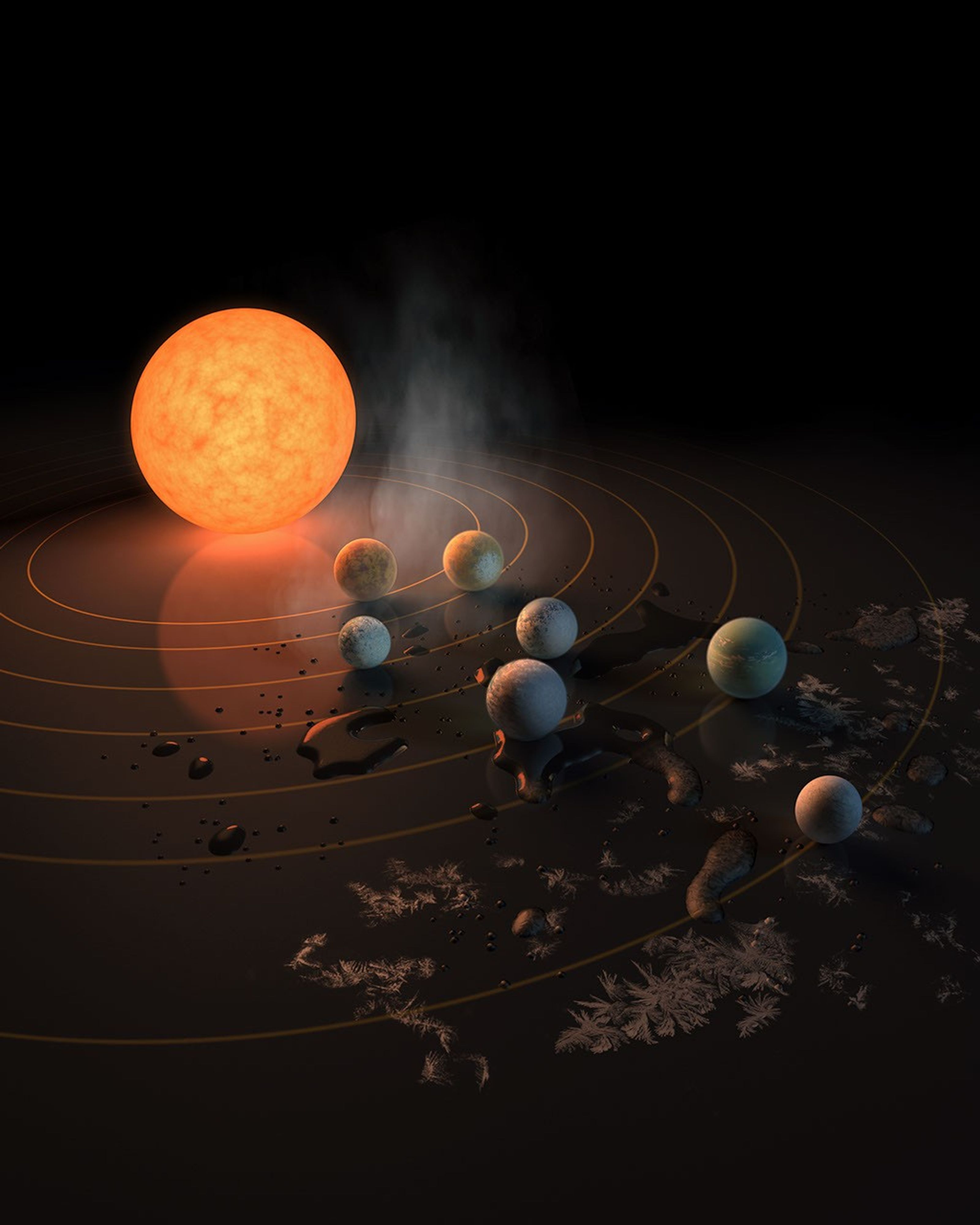 An artist's rendering shows a small spacecraft in orbit around Earth.