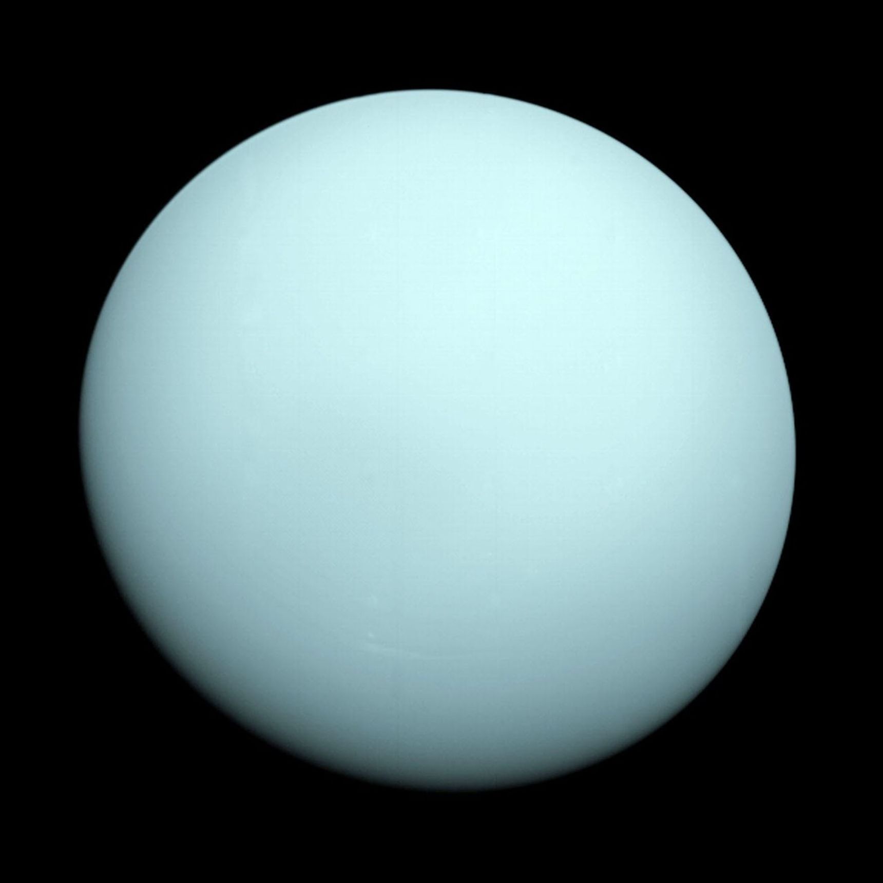 A pale blue planet as seen from a spacecraft